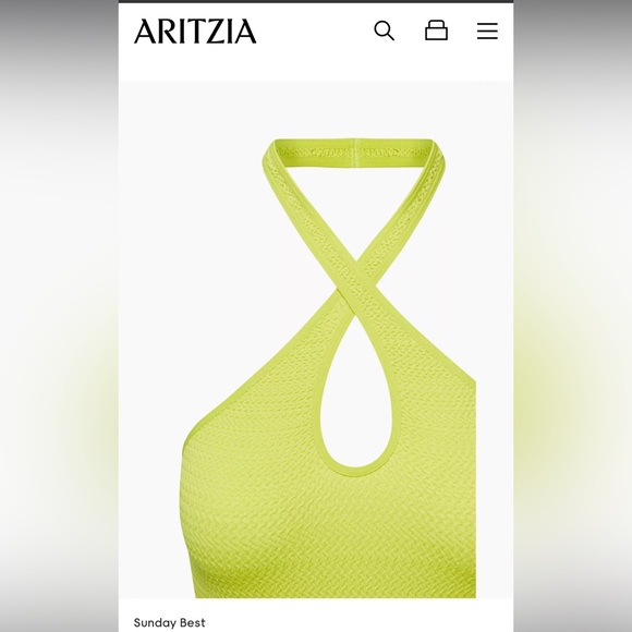 NWT Aritzia Sunday Best Amie Dress, Sexy Halter Neck Mini Dress, Pear Greens - Picture 7 of 9